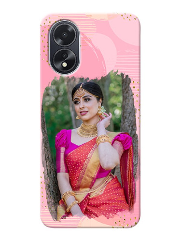 Custom Oppo A18 Phone Covers for Girls: Gold Glitter Splash Design