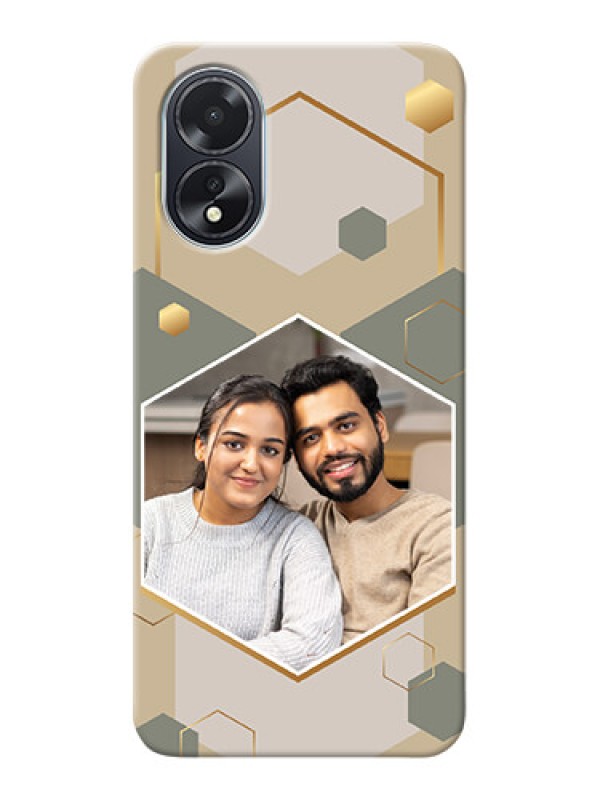 Custom Oppo A18 Photo Printing on Case with Stylish Hexagon Pattern Design
