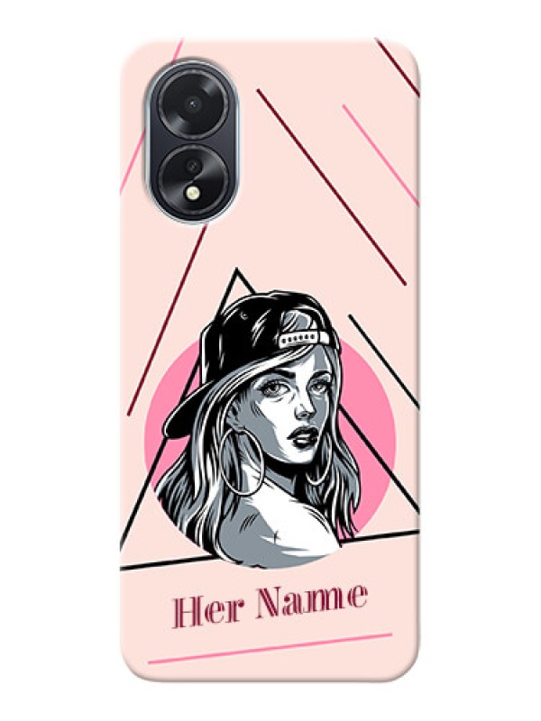 Custom Oppo A18 Personalized Phone Case with Rockstar Girl Design