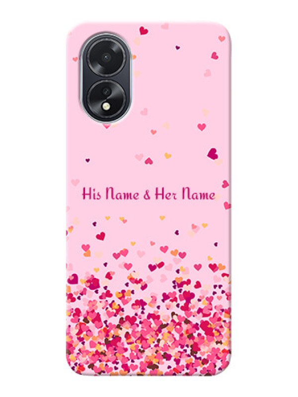 Custom Oppo A18 Photo Printing on Case with Floating Hearts Design
