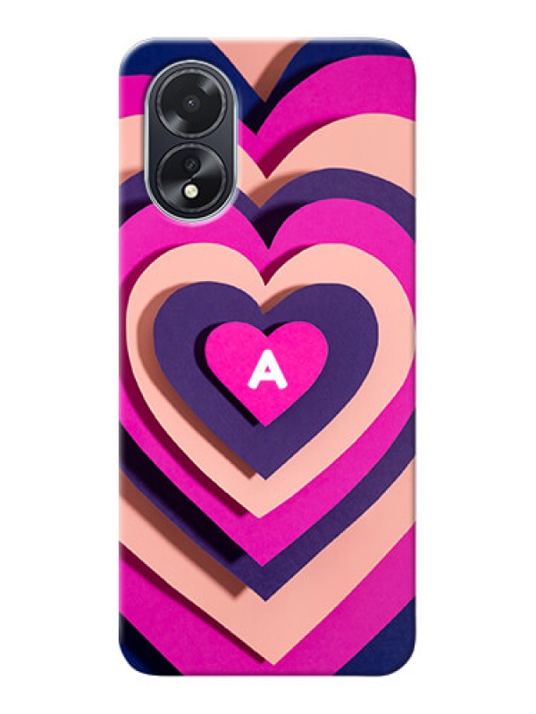 Custom Oppo A18 Custom Mobile Case with Cute Heart Pattern Design