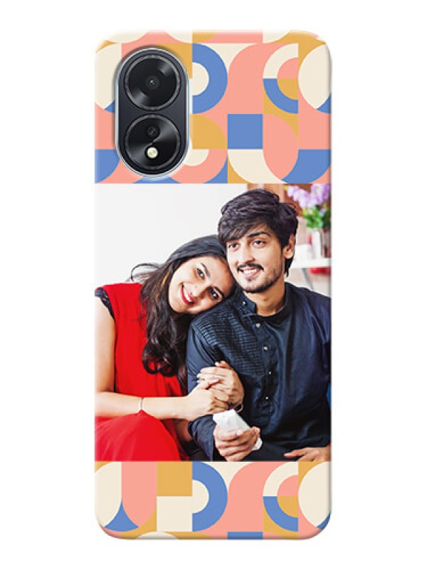 Custom Oppo A18 Photo Printing on Case with Semiwithcircle Maze Pattern Design