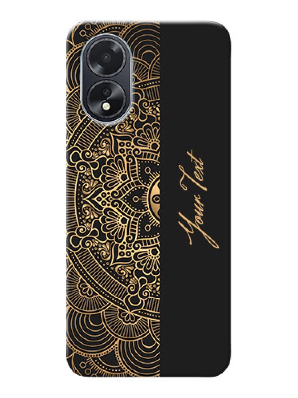 Custom Oppo A18 Photo Printing on Case with Mandala art with custom text Design