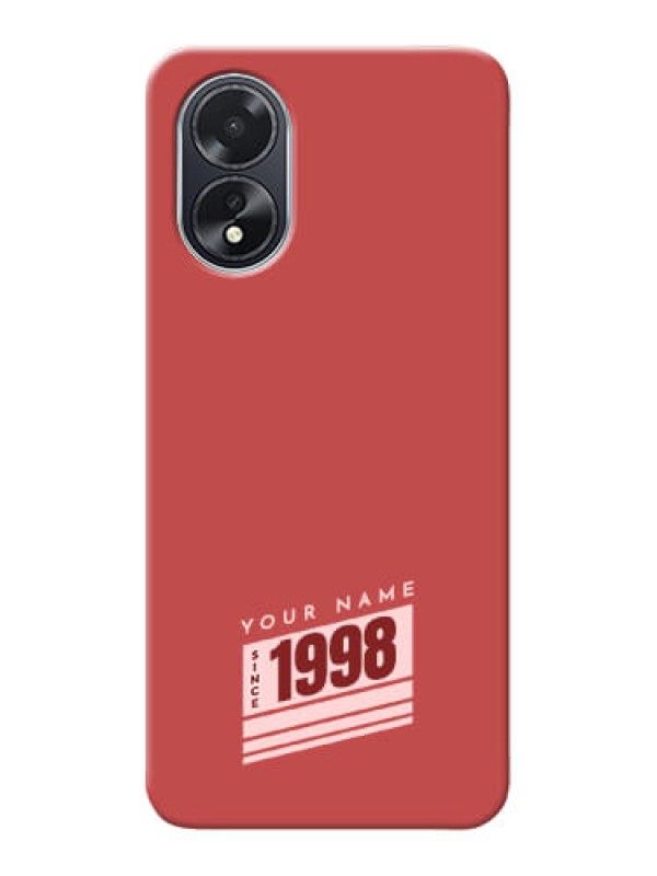 Custom Oppo A18 Custom Phone Case with Red custom year of birth Design