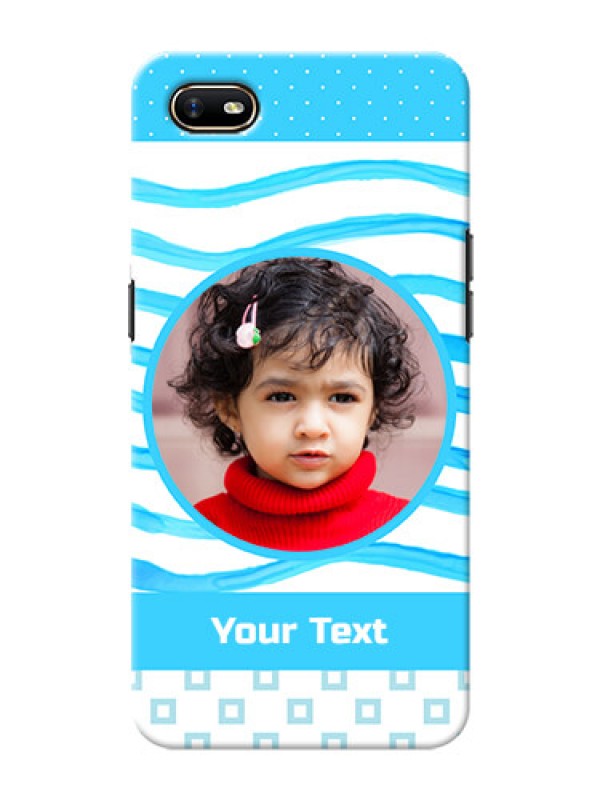Custom Oppo A1K phone back covers: Simple Blue Case Design