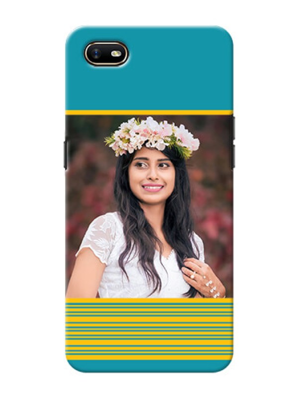 Custom Oppo A1K personalized phone covers: Yellow & Blue Design 