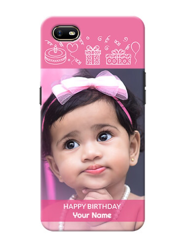 Custom Oppo A1K Custom Mobile Cover with Birthday Line Art Design