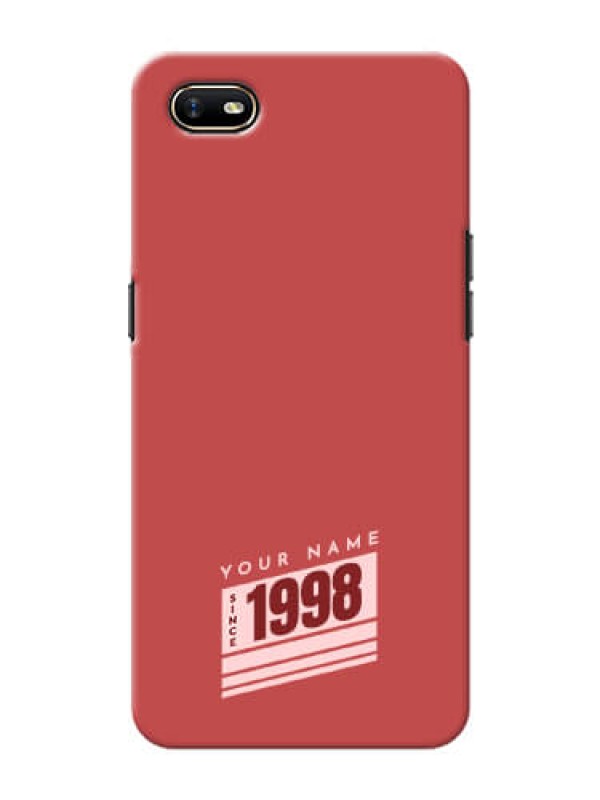 Custom Oppo A1K Phone Back Covers: Red custom year of birth Design