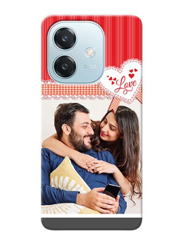 Custom Oppo A3 5G phone cases online: Red Love Pattern Design