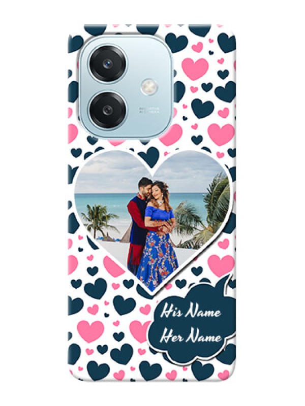 Custom Oppo A3 5G Mobile Covers Online: Pink And Blue Heart Design