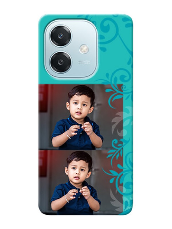 Custom Oppo A3 5G Mobile Cases with Photo and Green Floral Design