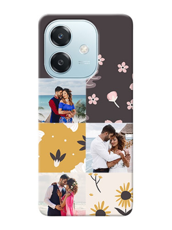 Custom Oppo A3 5G phone cases online: 3 Images with Floral Design
