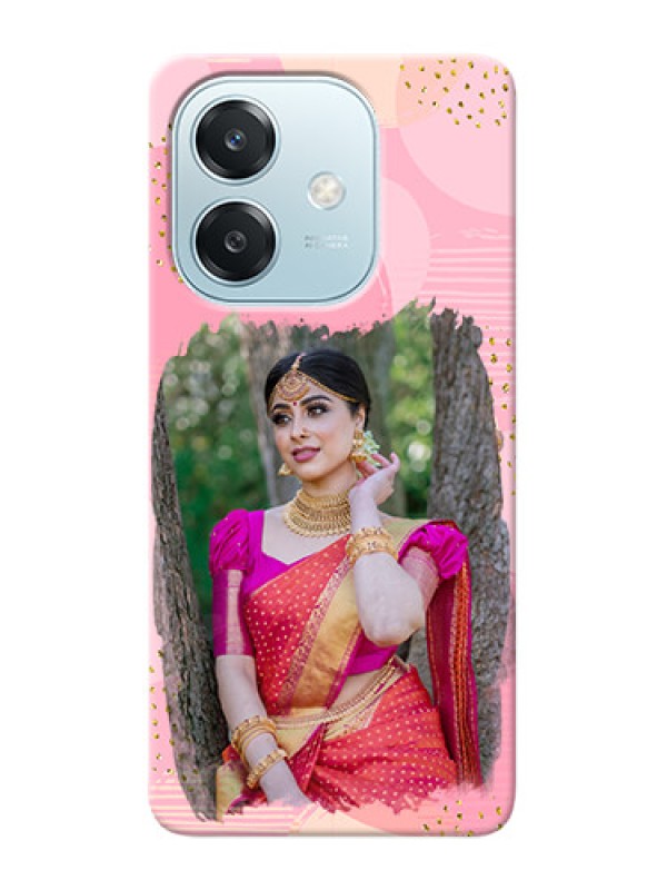 Custom Oppo A3 5G Phone Covers for Girls: Gold Glitter Splash Design