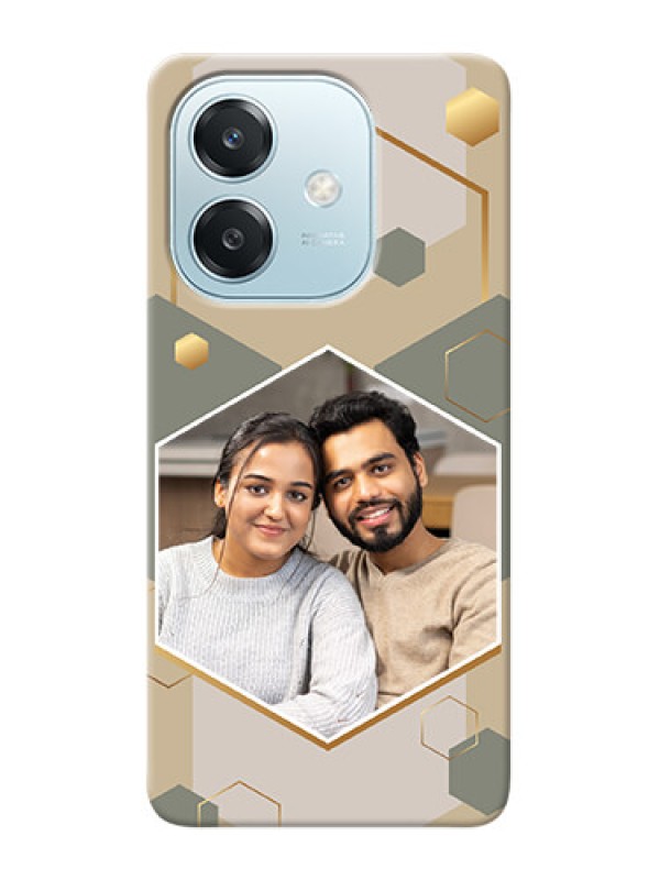Custom Oppo A3 5G Photo Printing on Case with Stylish Hexagon Pattern Design