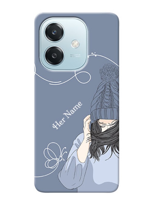 Custom Oppo A3 5G Custom Mobile Case with Girl in winter outfit Design