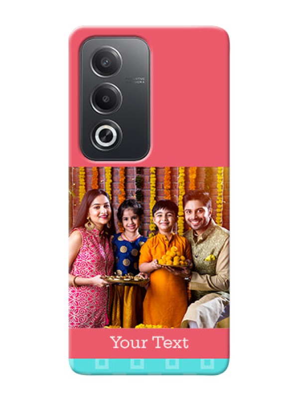 Custom Oppo A3 Pro 5G Mobile Back Covers: Peach And Blue Color Design