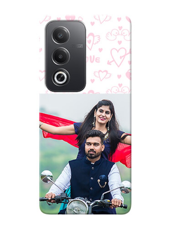 Custom Oppo A3 Pro 5G personalized phone covers: Pink Flying Heart Design