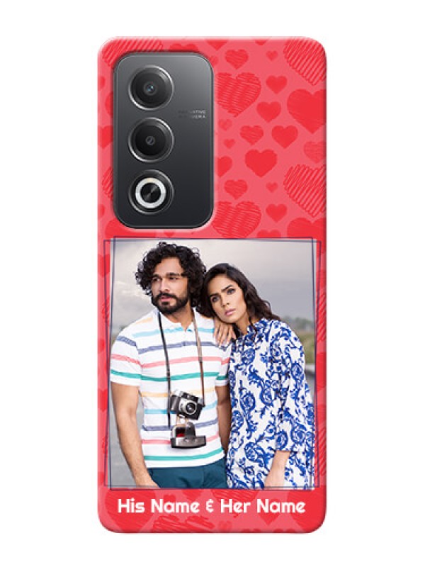 Custom Oppo A3 Pro 5G Mobile Back Covers: with Red Heart Symbols Design