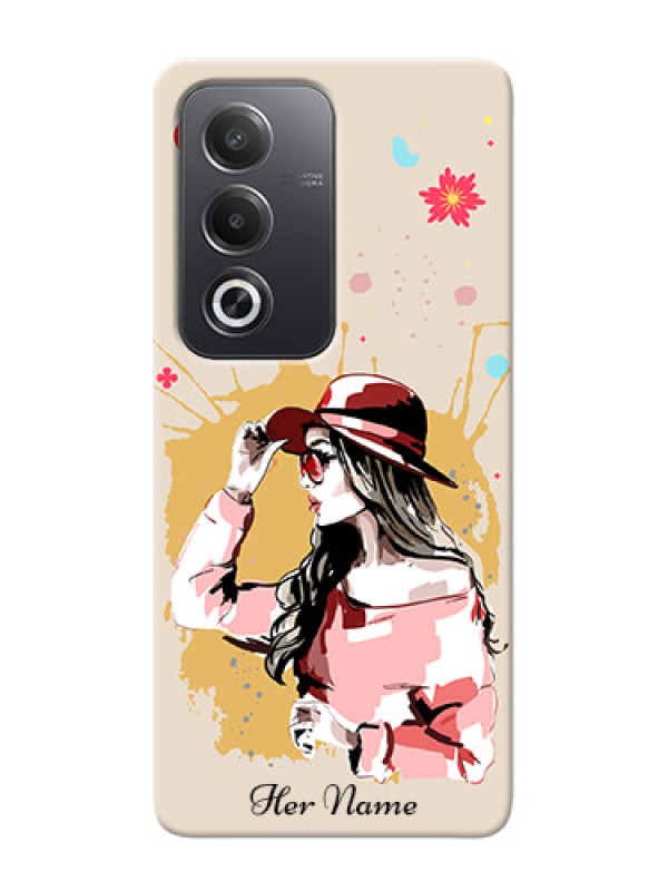 Custom Oppo A3 Pro 5G Photo Printing on Case with Women with pink hat Design