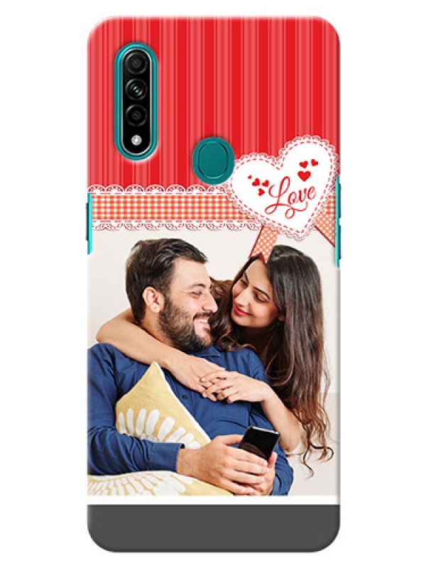 Custom Oppo A31 phone cases online: Red Love Pattern Design
