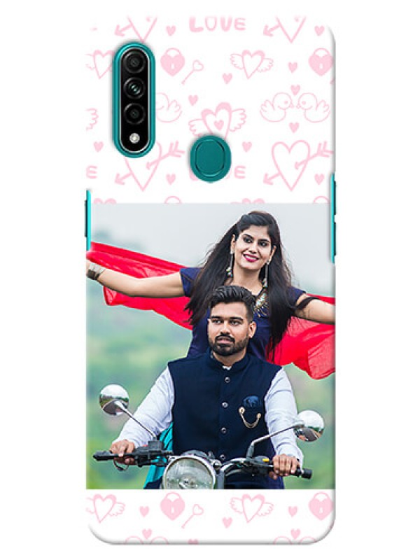 Custom Oppo A31 personalized phone covers: Pink Flying Heart Design