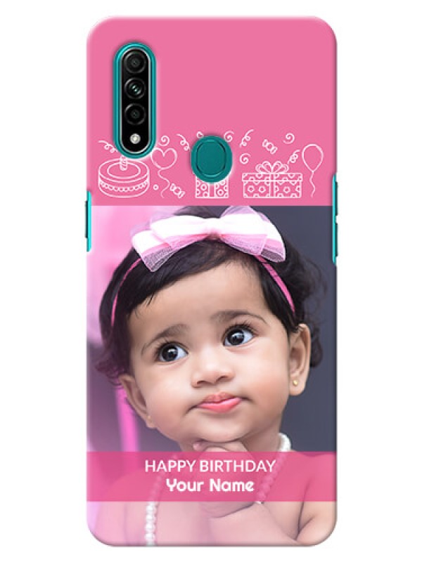 Custom Oppo A31 Custom Mobile Cover with Birthday Line Art Design