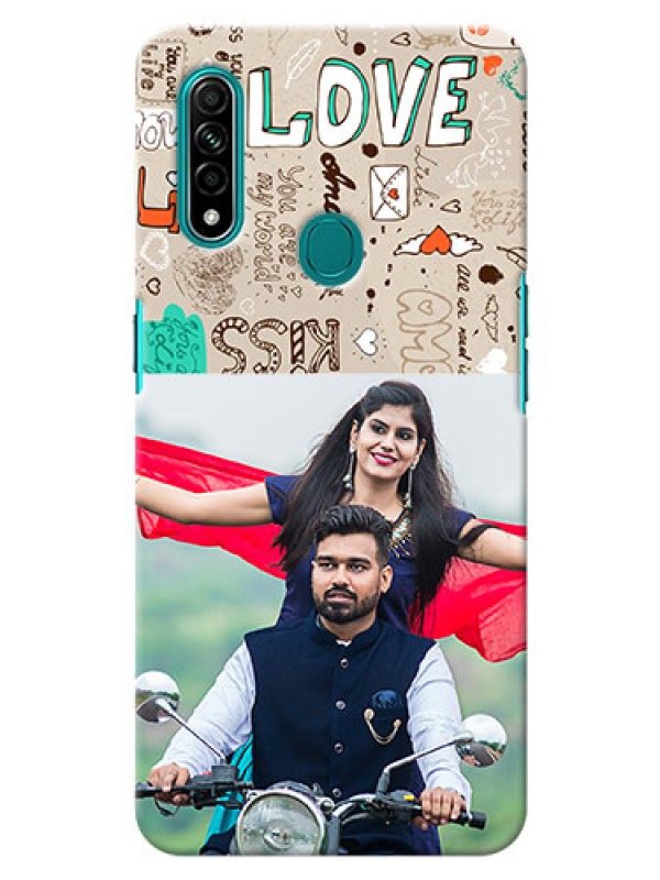 Custom Oppo A31 Personalised mobile covers: Love Doodle Pattern 