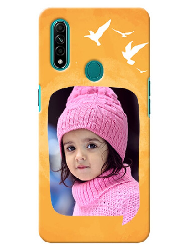 Custom Oppo A31 Phone Covers: Water Color Design with Bird Icons