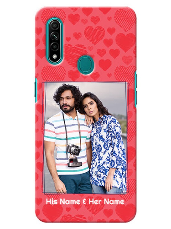Custom Oppo A31 Mobile Back Covers: with Red Heart Symbols Design