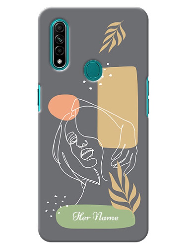 Custom Oppo A31 Phone Back Covers: Gazing Woman line art Design