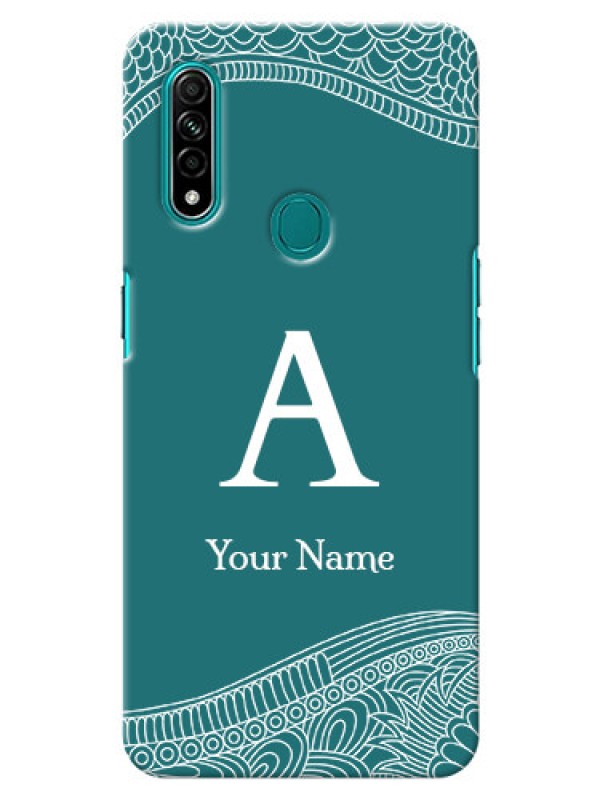 Custom Oppo A31 Mobile Back Covers: line art pattern with custom name Design