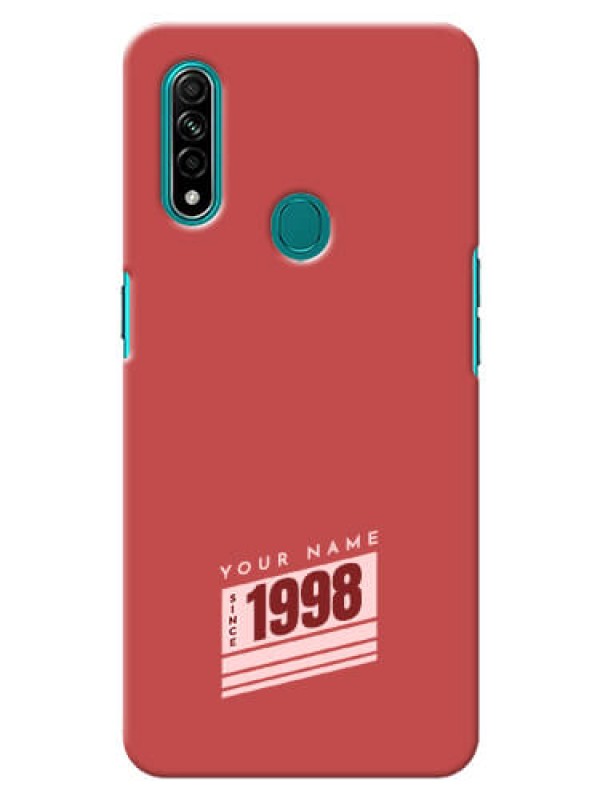 Custom Oppo A31 Phone Back Covers: Red custom year of birth Design