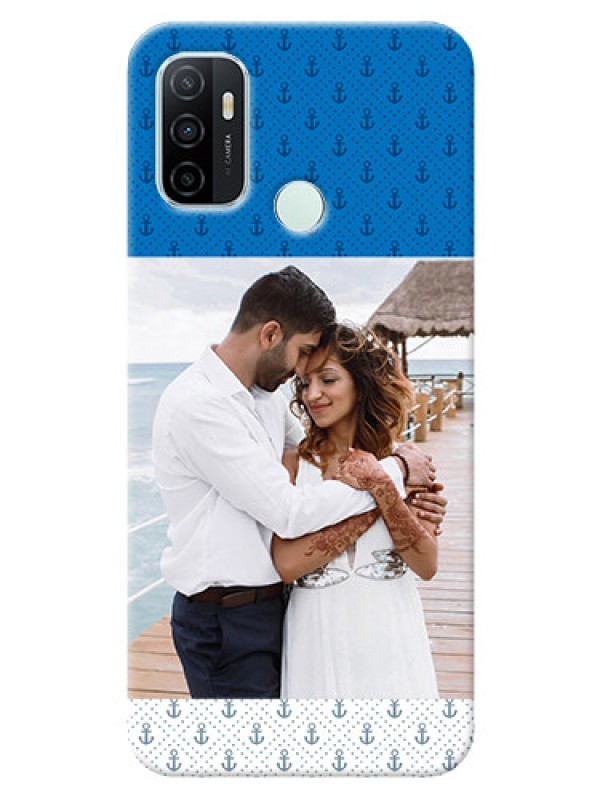 Custom Oppo A33 2020 Mobile Phone Covers: Blue Anchors Design
