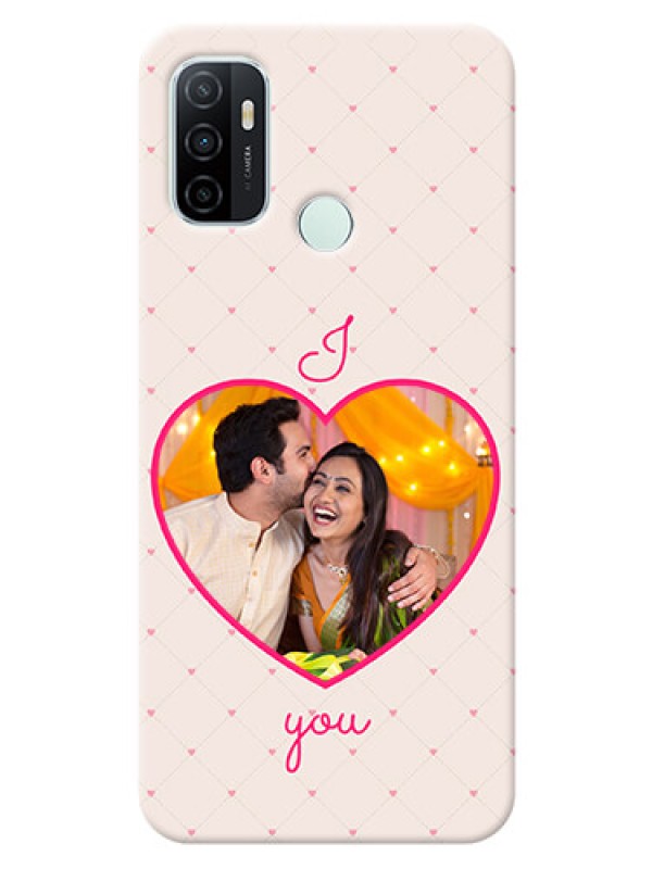 Custom Oppo A33 2020 Personalized Mobile Covers: Heart Shape Design