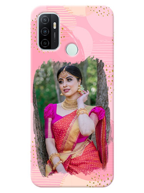 Custom Oppo A33 2020 Phone Covers for Girls: Gold Glitter Splash Design