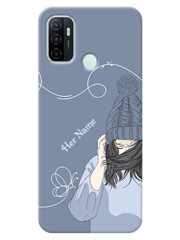 Custom Oppo A33 2020 Custom Mobile Case with Girl in winter outfit Design