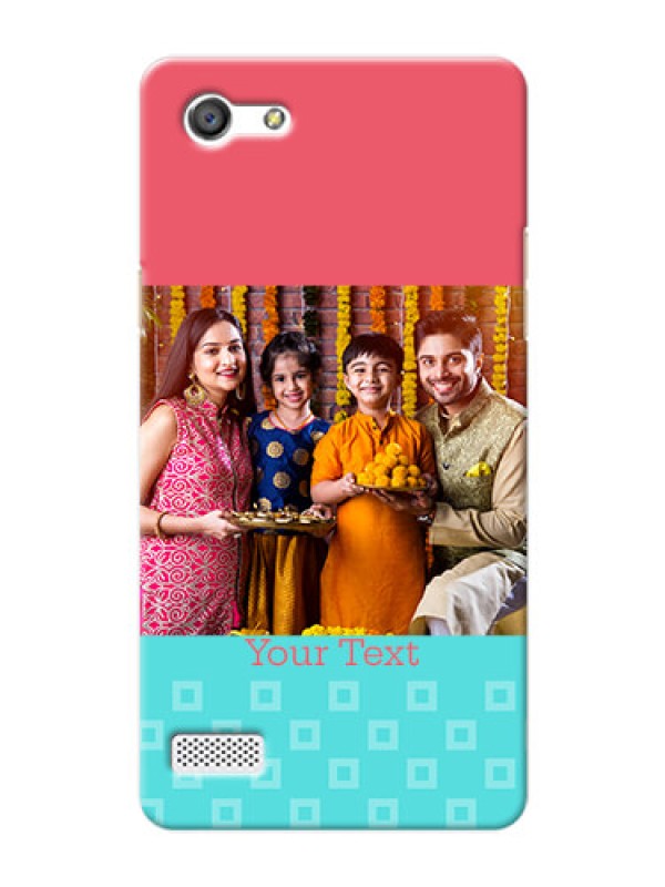 Custom Oppo A33 Pink And Blue Pattern Mobile Case Design