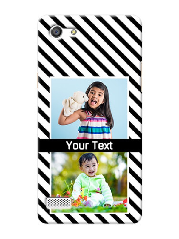 Custom Oppo A33 2 image holder with black and white stripes Design