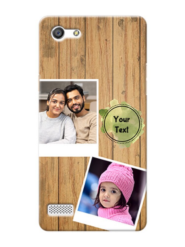 Custom Oppo A33 3 image holder with wooden texture  Design