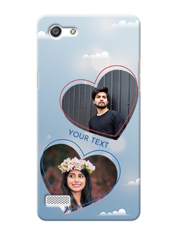Custom Oppo A33 couple heart frames with sky backdrop Design