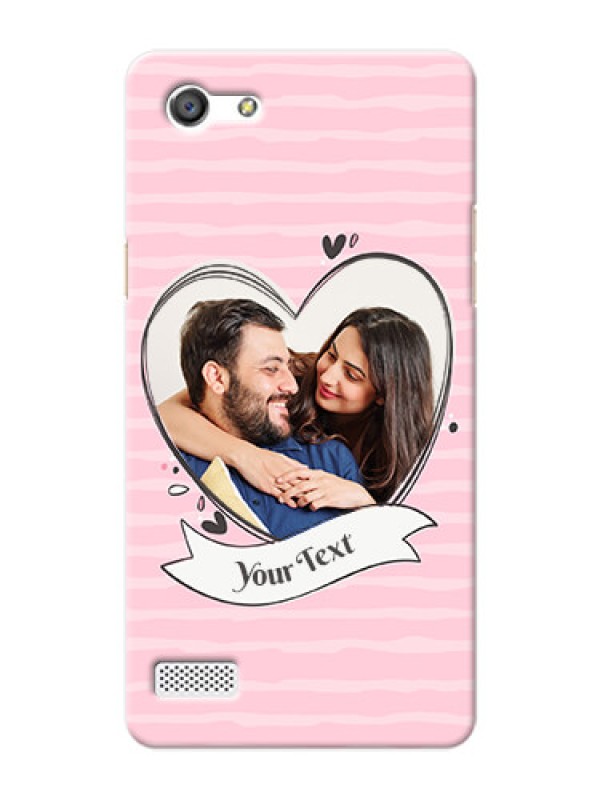 Custom Oppo A33 seamless stripes with vintage heart shape Design