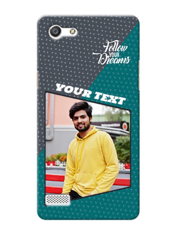 Custom Oppo A33 2 colour background with different patterns and dreams quote Design