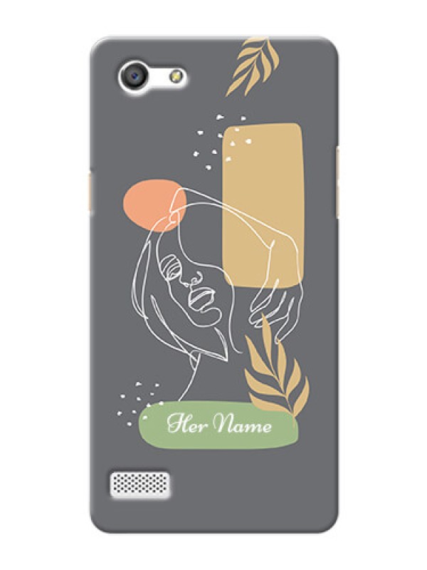 Custom Oppo A33 Phone Back Covers: Gazing Woman line art Design