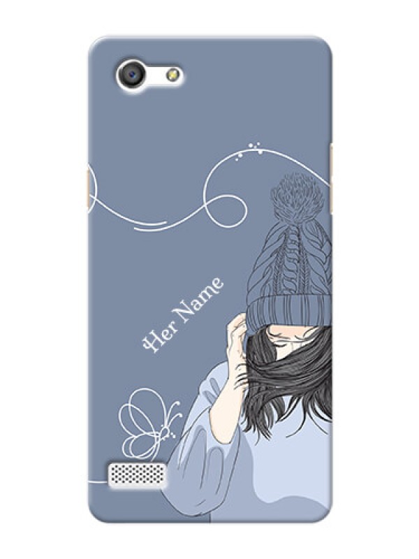 Custom Oppo A33 Custom Mobile Case with Girl in winter outfit Design