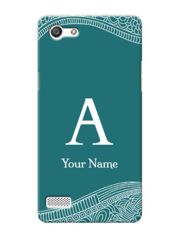 Custom Oppo A33 Mobile Back Covers: line art pattern with custom name Design