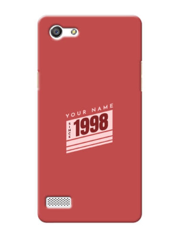 Custom Oppo A33 Phone Back Covers: Red custom year of birth Design