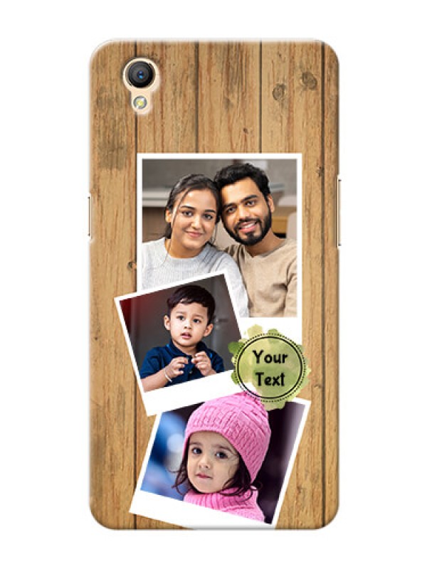 Custom Oppo A37 3 image holder with wooden texture  Design