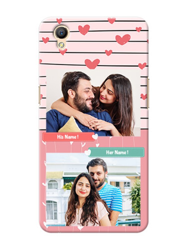 Custom Oppo A37 2 image holder with hearts Design
