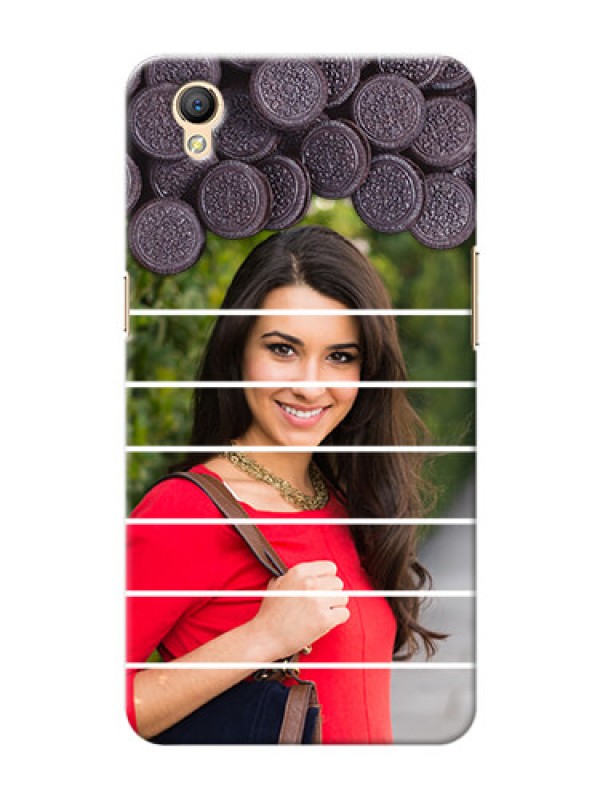 Custom Oppo A37 oreo biscuit pattern with white stripes Design