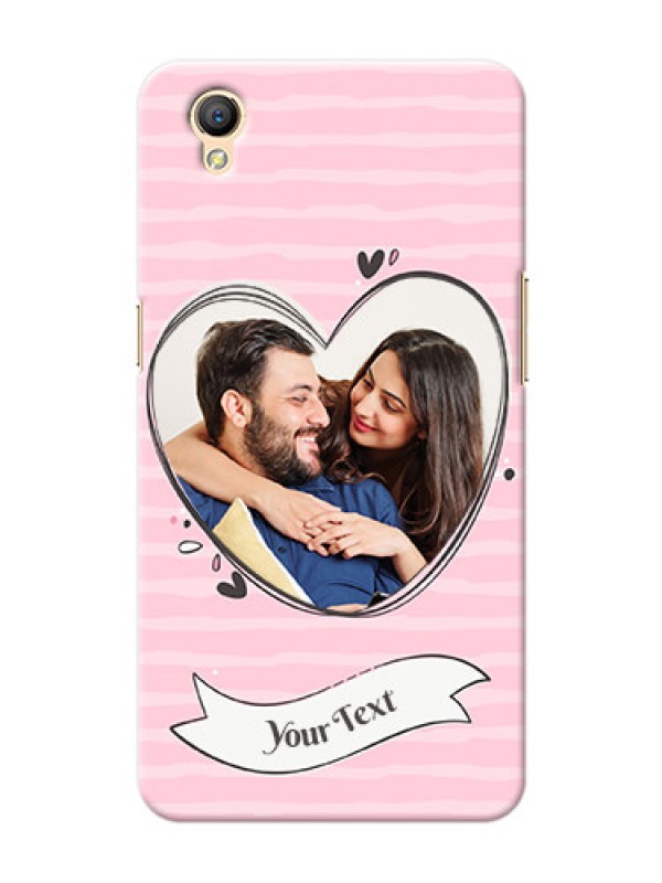 Custom Oppo A37 seamless stripes with vintage heart shape Design